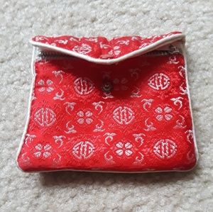 Woman's satin embroidered change purse/misc.